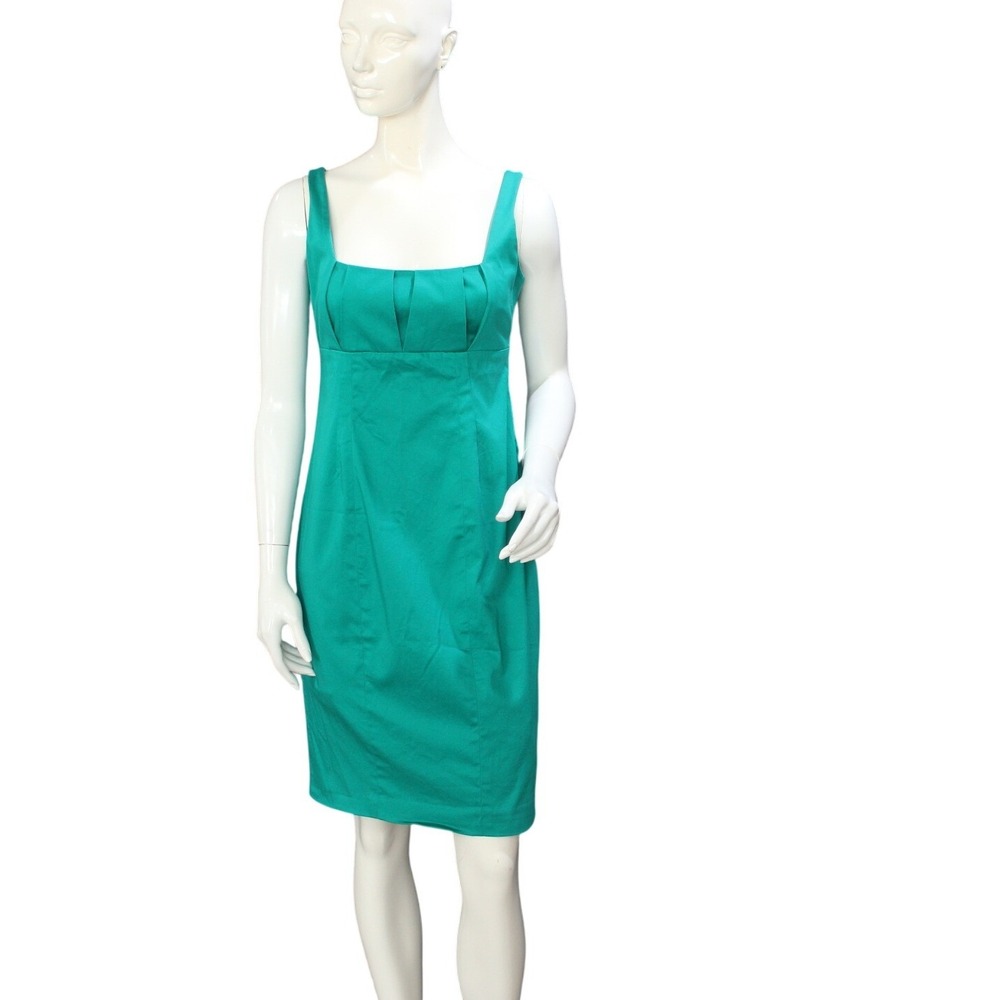 Calvin Klein Green Sheath Dress Size 6 Sleeveless Knee Length